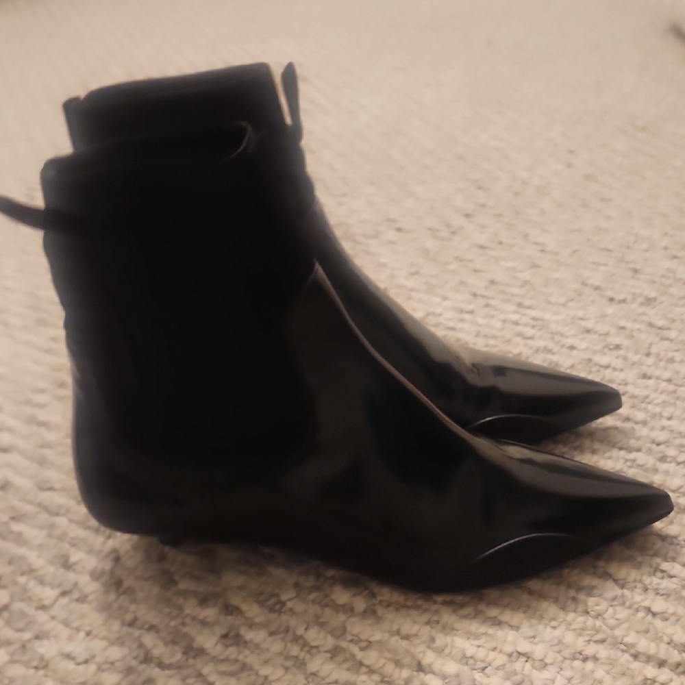 Theory Project Black Ankle Boots Leather Synthetisches Material Size 37 - Picture 5 of 7